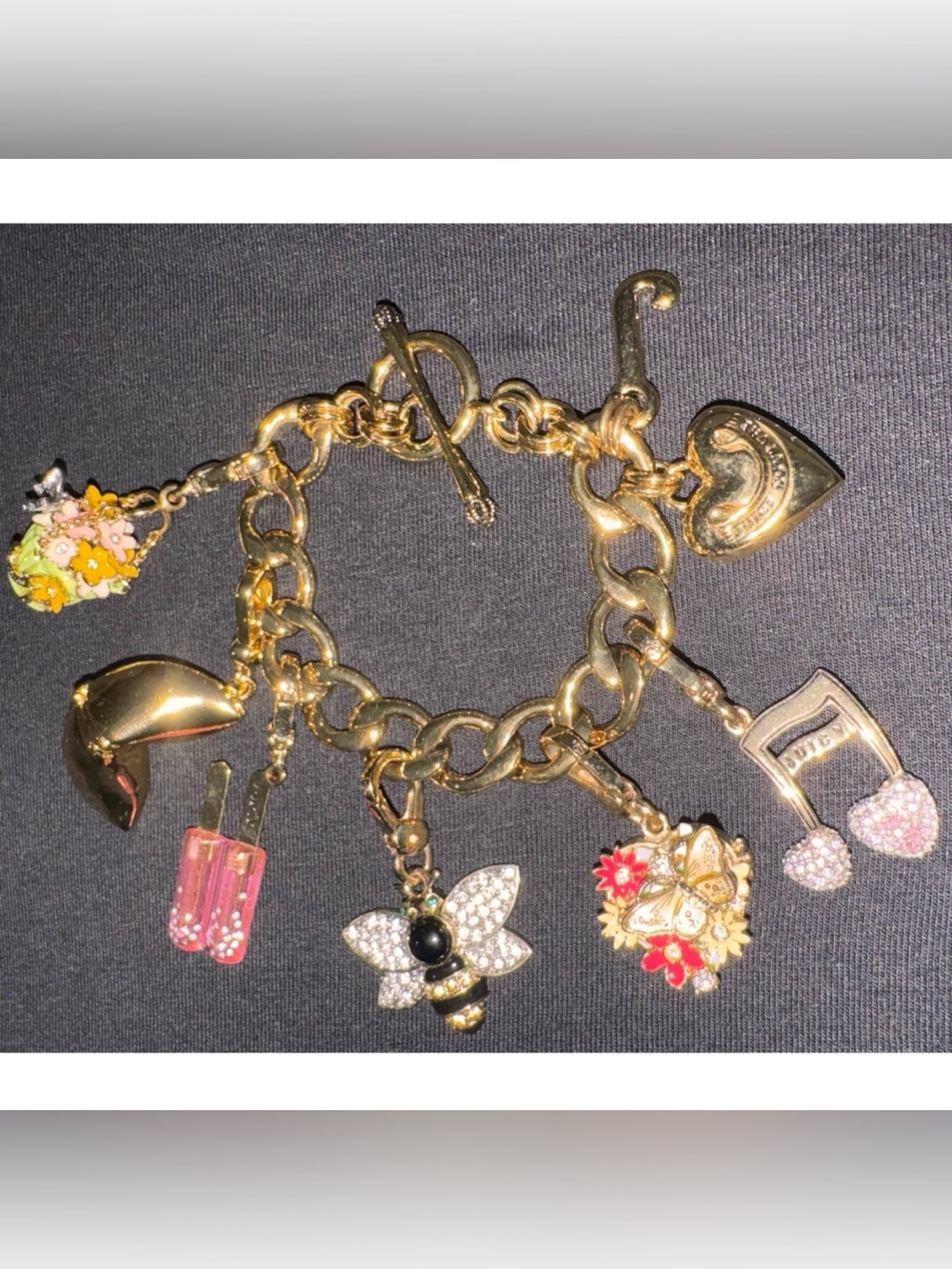 Vintage Y2K Juicy Couture Gold Charm Bracelet - Picture 5 of 6